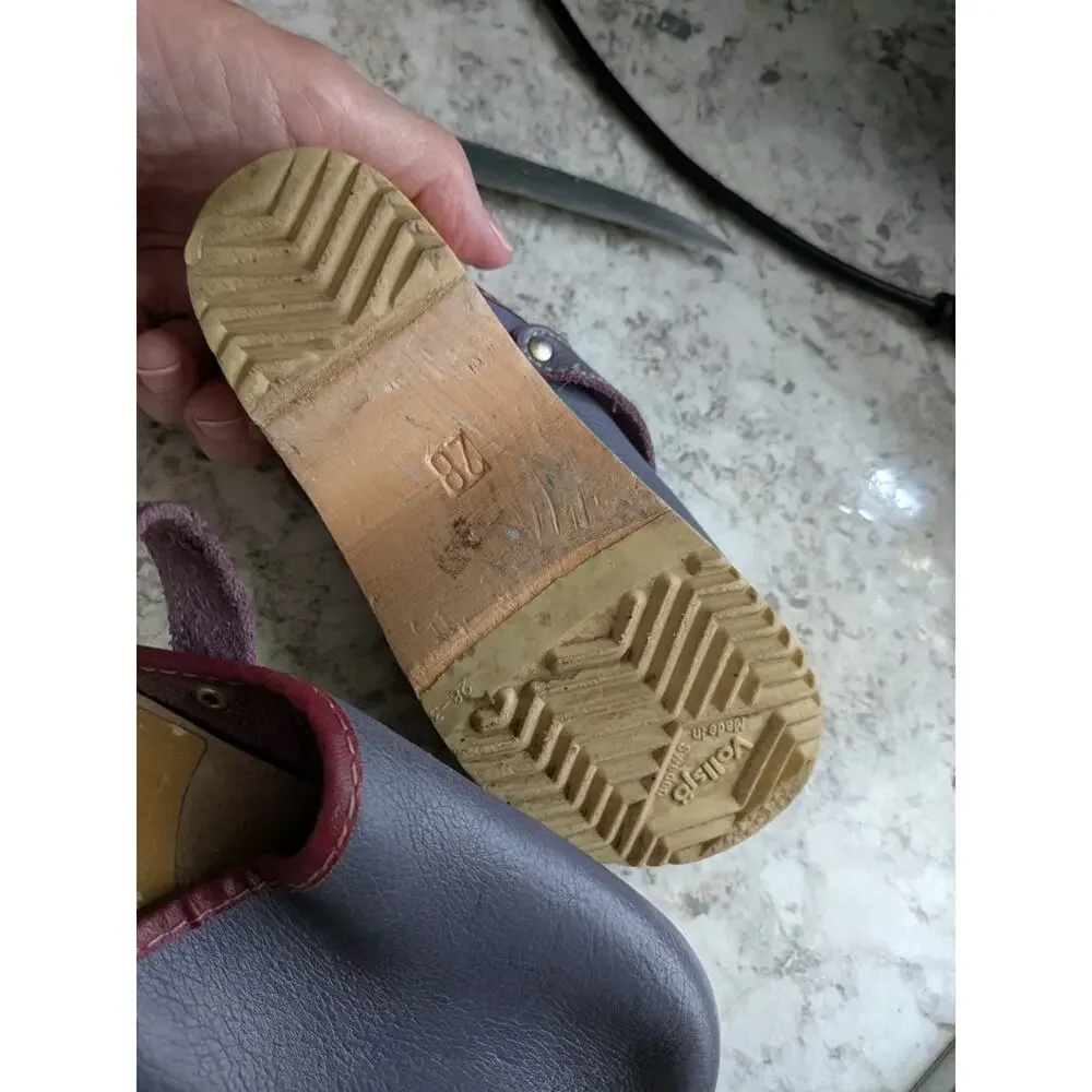 Swen Leather Shoes Vintage 11-11.5 Clogs. 1970 Sz 28 Kids
